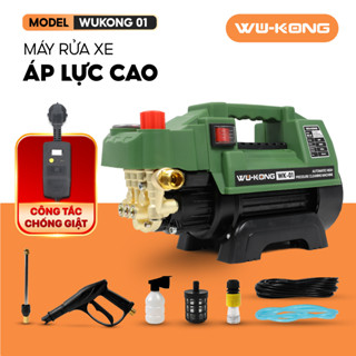  Máy rửa xe WUKONG WK-01.có chỉnh áp có chống giật,siêu mạnh. tặng kèm bình bọt tuyết 