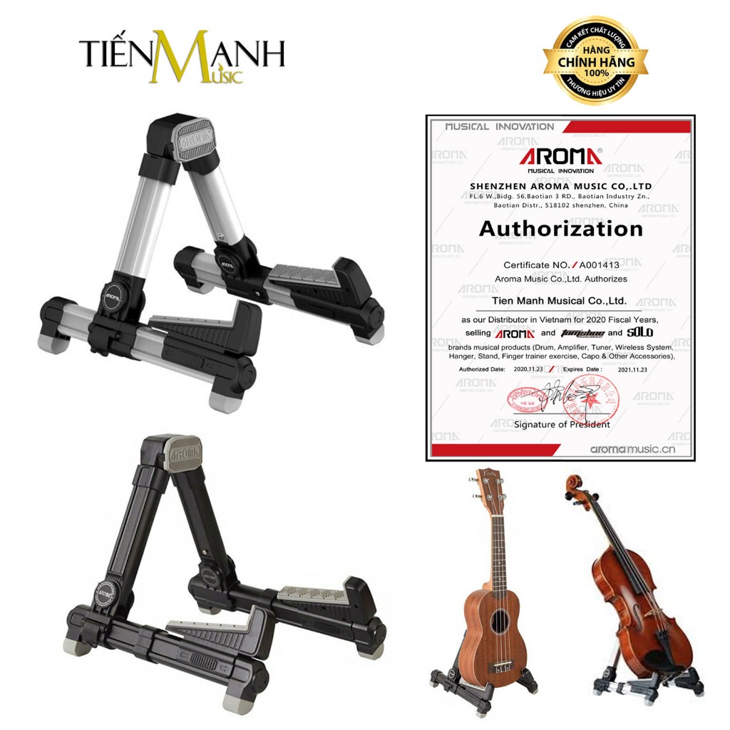 [Chính Hãng] Giá Để Đàn Ukulele, Violin, Mandolin Aroma AUS-08 (Loại gấp nhỏ gọn AUS08 Stand - Kệ chân đỡ chữ A)