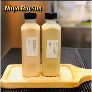 ComBo 50 Chai Nhựa Vuông 330ml Đựng Trà Sữa Đã Kèm Nắp( loại 15gam)