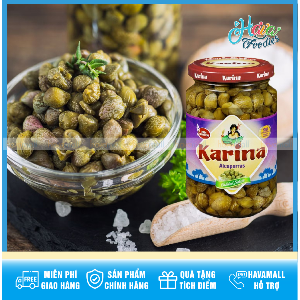 Nụ Bạch Hoa Ngâm Muối Hiệu Karina 360g – Karina Capotes Capers in Brine 360g