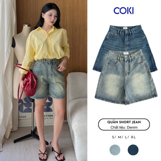 Quần Short Jean Nữ, Jean Ngố Đai Đôi Basic From Chữ A Cạp Cao Siêu Đẹp