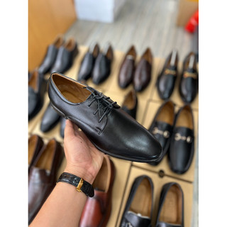 Giày tây đen trơn classic cổ điển da thật