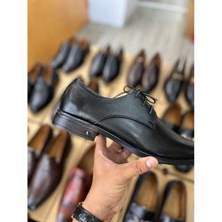 Giày tây đen trơn classic cổ điển da thật