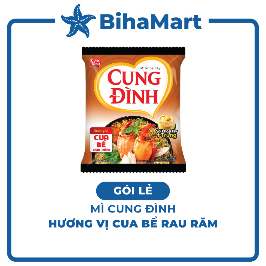 [GÓI LẺ] - AFOTECH - Mì Cung Đình Cua bể rau răm, Mì Cua bể rau răm Cung Đình, Mì khoai tây Cung Đìn