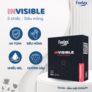 Bao cao su Feelex siêu mỏng, gân gai, kéo dài thời gian, an toàn nhiều gel bôi trơn hộp 10 chiếc
