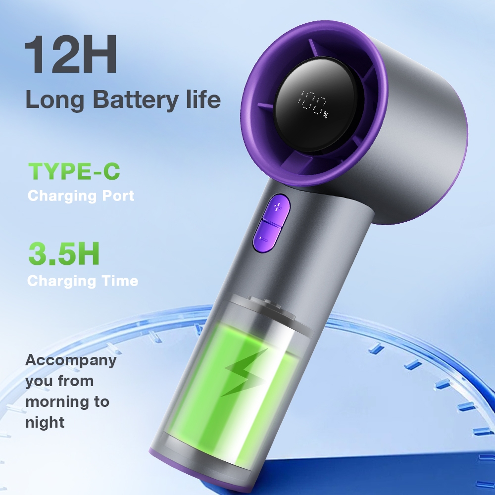 JAMAY Quạt cầm tay mini tích điện	199 tốc độ gió	không ồn	làm mát	Bảo hành 6 tháng	20h sử dụng	type-C	quạt Turbo F8 | BigBuy360 - bigbuy360.vn