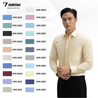 Áo Sơ Mi Dài Tay Trơn Màu Form Regular Vĩnh Tiến 399 - Nhiều Màu