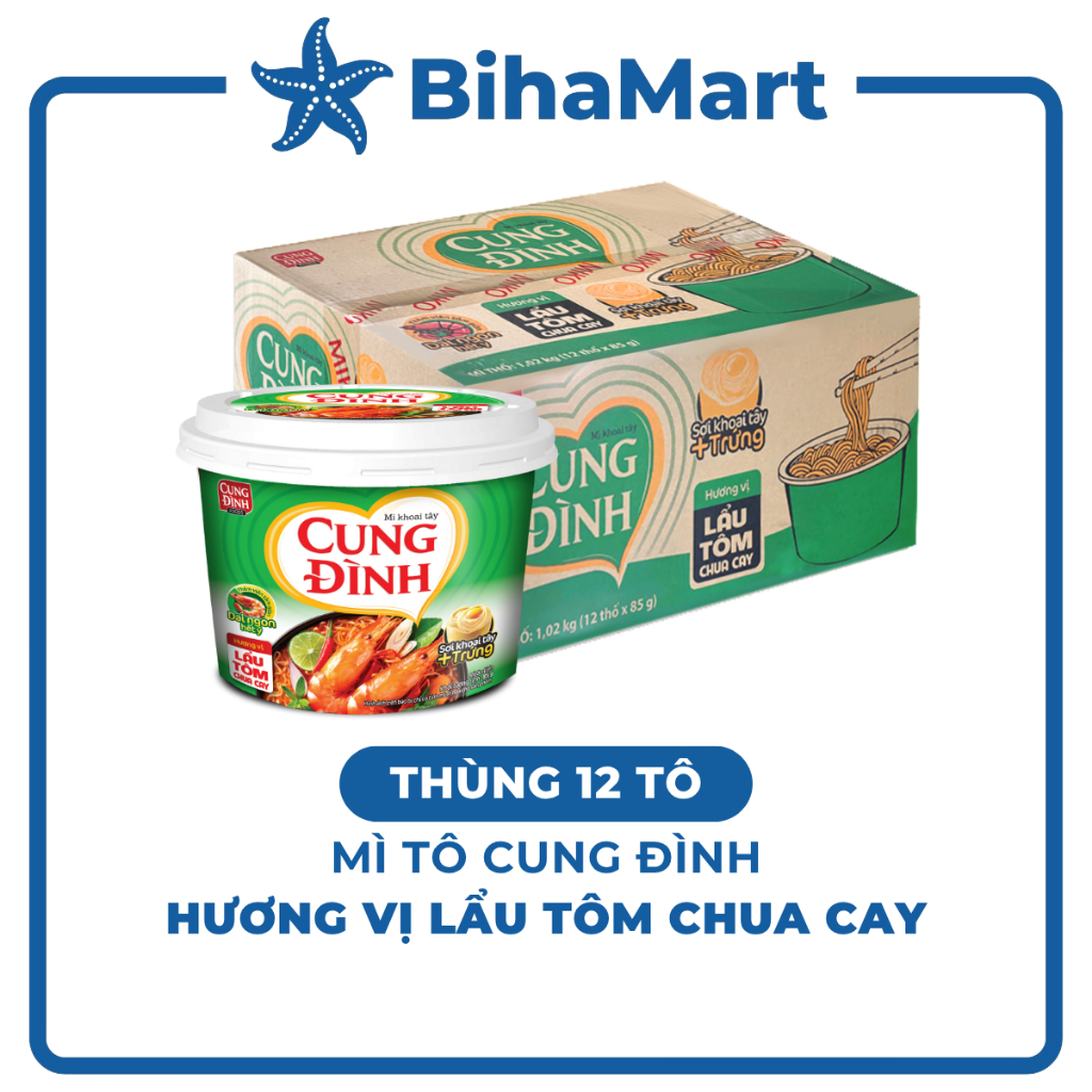 THÙNG12TÔ-AFOTECH- Mì tô Cung Đình hương vị Lẩu tôm chua cay, Mì tô Cung Đình Lẩu tôm chua cay, Mì C