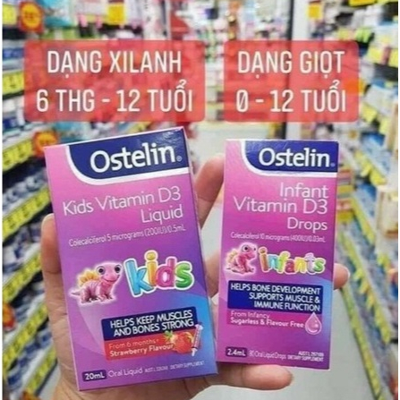 Vitamin D3 - Ostelin Vitamin D3 phát triển xương và răng cho trẻ