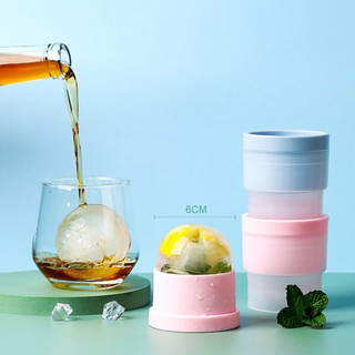  Set 5 Khuôn Làm Đá Hình Tròn Lớn 6CM Tiện Lợi Khuôn Silicon Làm Đá Tròn Viên Cỡ Lớn 