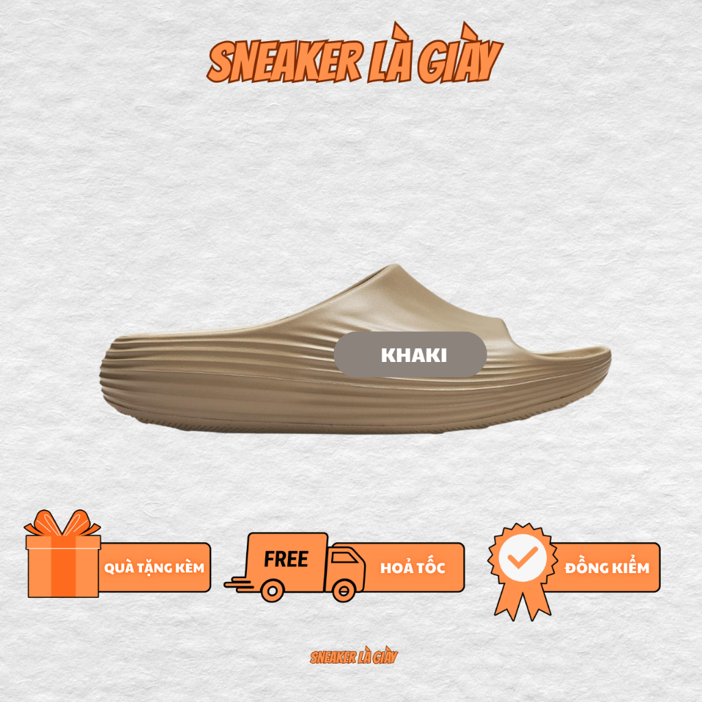 Dép Rejuven8 Slide Sóng Gợn Nam Nữ Unisex – Khaki – Siêu Nhẹ Êm Chân