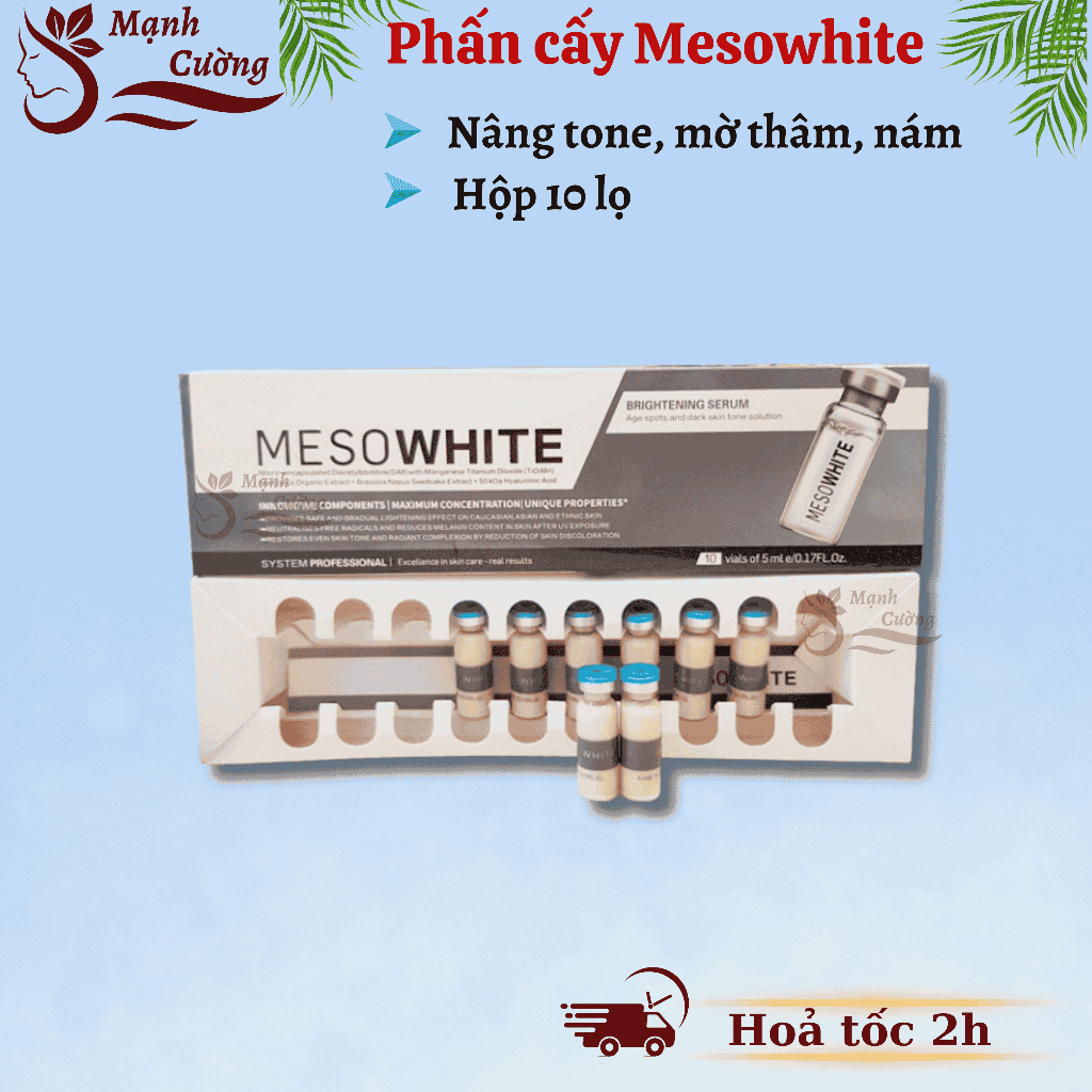 [Lẻ 1 lọ] Phấn cấy trắng Mesowhite Hàn Quốc sáng da mờ thâm nám cho Spa, TMV