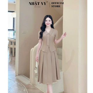 Chân váy công sở Nhật Vy ( KHÔNG KÈM ÁO ) dáng dài cài nút bọc chất lụa phù hợp đi chơi - D3320