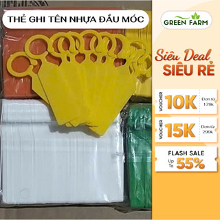 Thẻ nhựa móc vòng treo cành ghi tên giống cây 2.4x11cm, Thẻ ghi tên nhựa đầu móc thẻ ghi tên cây