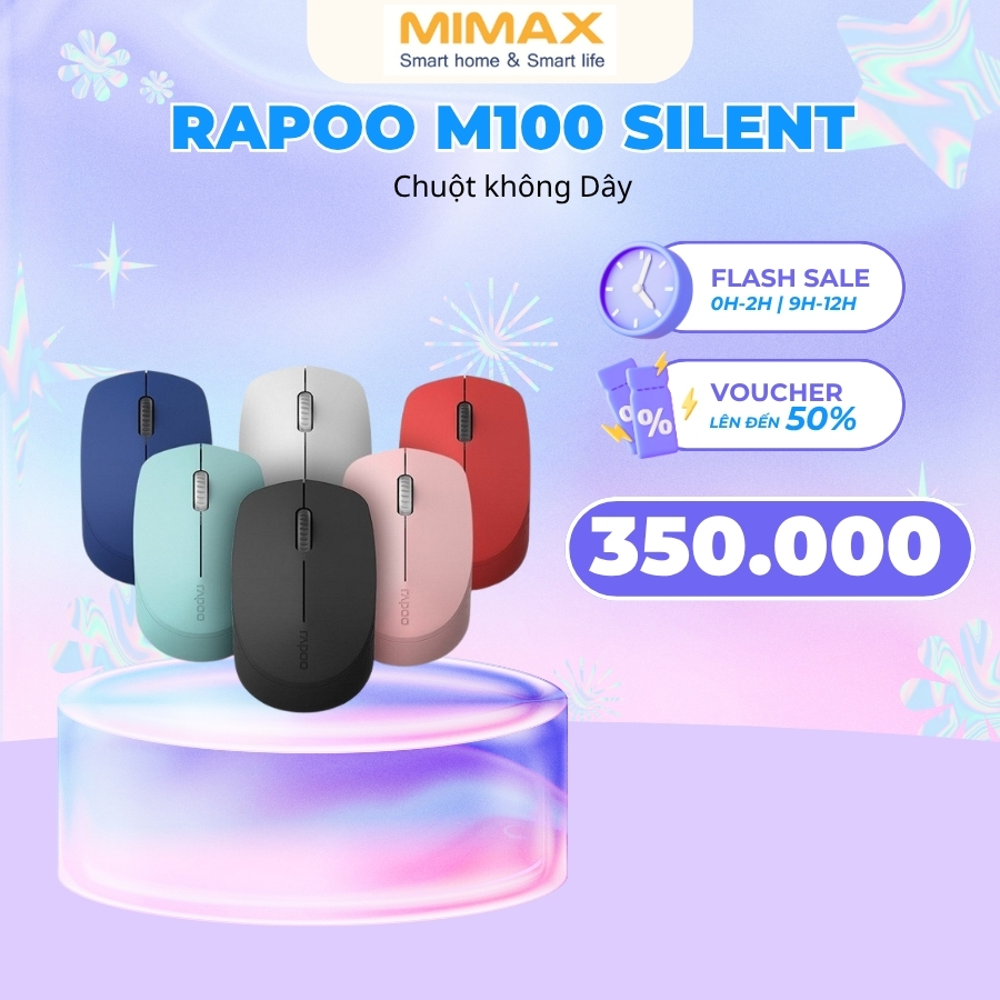 [Hỏa Tốc - HCM] Chuột Không Dây Rapoo M100 Silent | Hàng Chính Hãng | Bảo Hành 24 Tháng | Mimax Stor