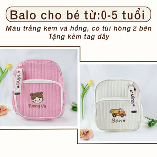 [Thêu Tên] Balo thêu tên cho bé mầm non vải chần bông cao cấp, Balo Đi Học cho bé, balo bé trai, balo bé gái