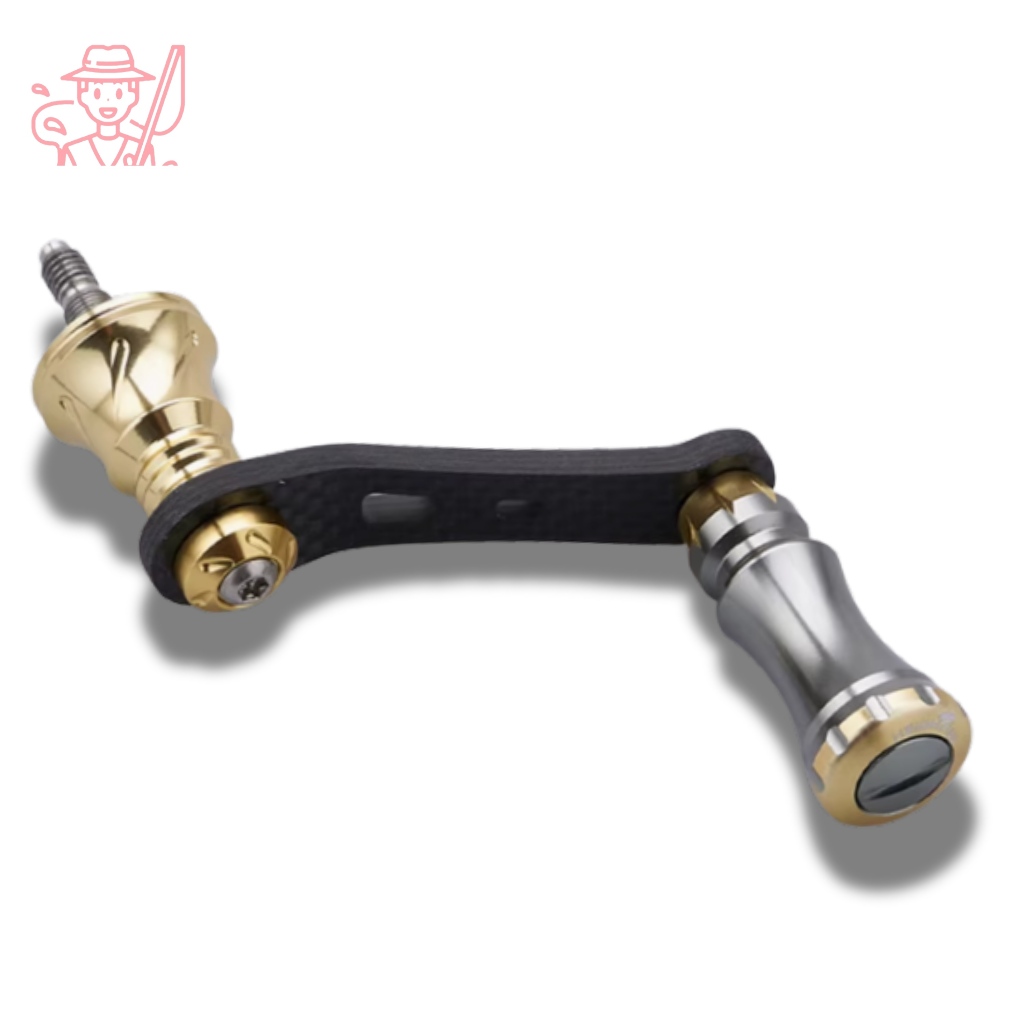 Tay quay máy câu đứng DAIWA SHIMANO, tay cầm Carbon 42mm siêu nhẹ