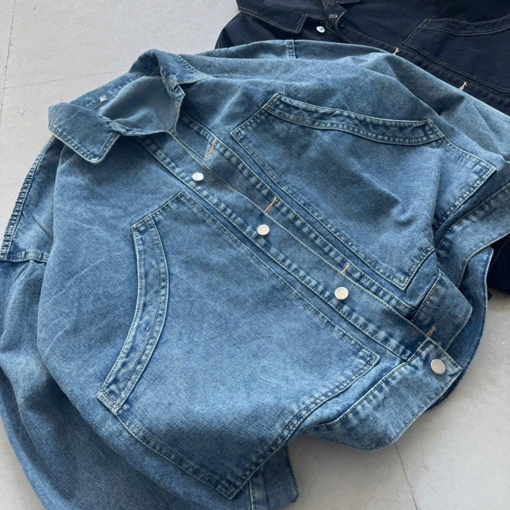 [Sản Phẩm Mới] SSSTORE.Aesthetic | Áo Khoác Jeans Túi Rộng Form Unisex - Basic Local Brand Nam Nữ | BigBuy360 - bigbuy360.vn