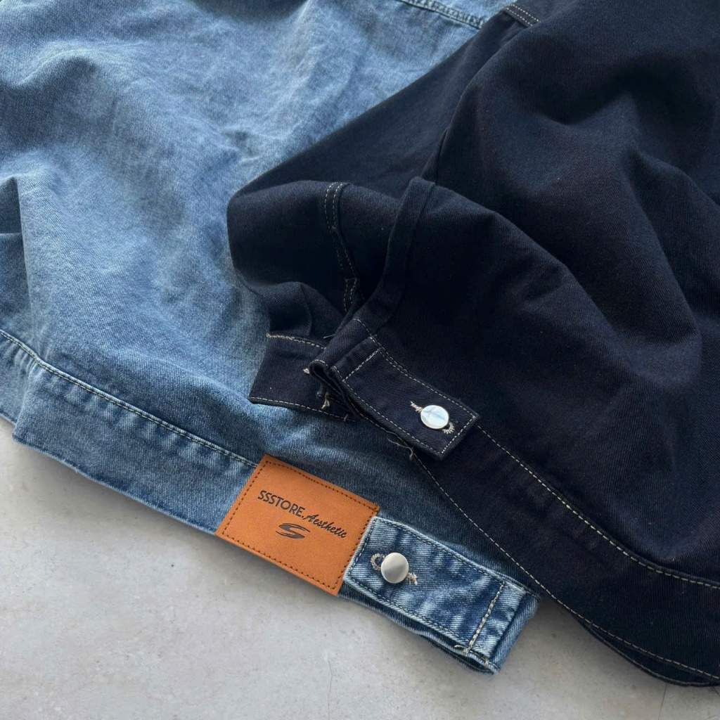 [Sản Phẩm Mới] SSSTORE.Aesthetic | Áo Khoác Jeans Túi Rộng Form Unisex - Basic Local Brand Nam Nữ | BigBuy360 - bigbuy360.vn