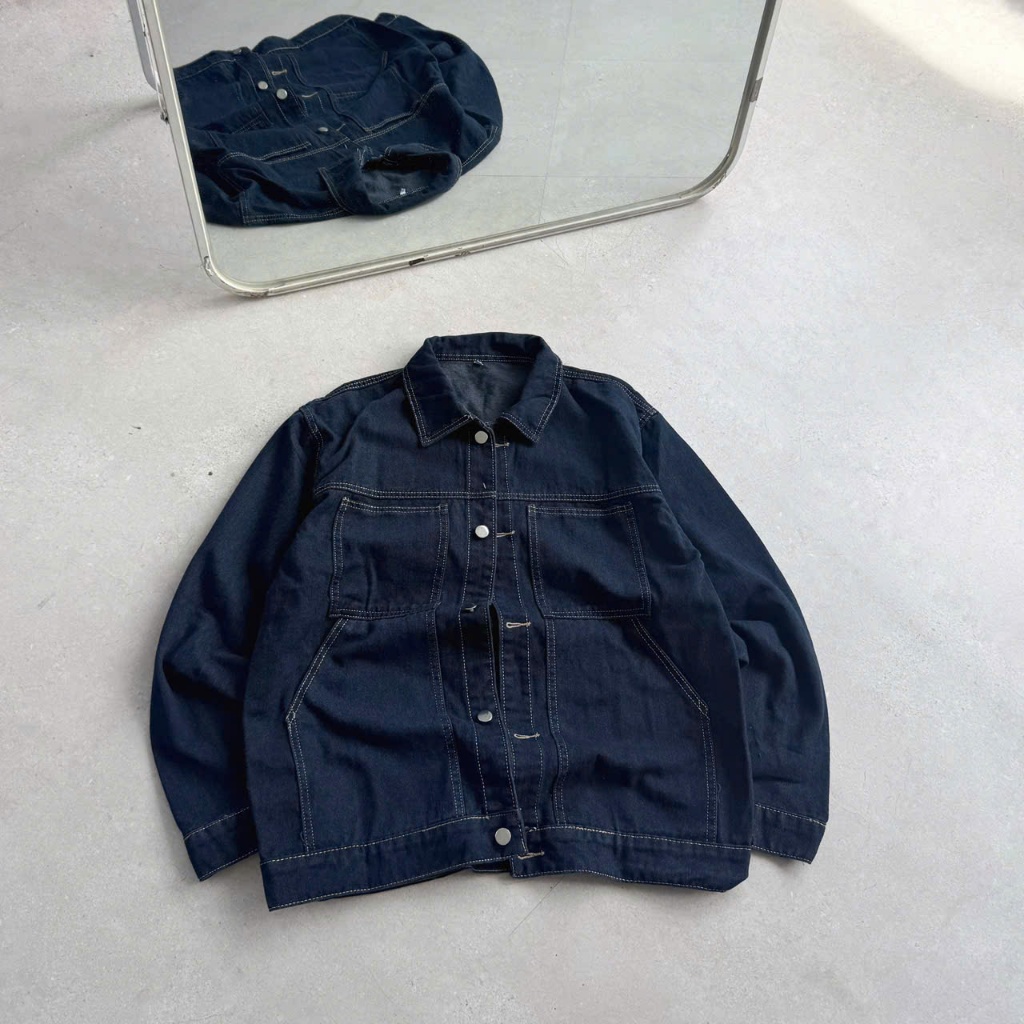 [Sản Phẩm Mới] SSSTORE.Aesthetic | Áo Khoác Jeans Túi Rộng Form Unisex - Basic Local Brand Nam Nữ | BigBuy360 - bigbuy360.vn