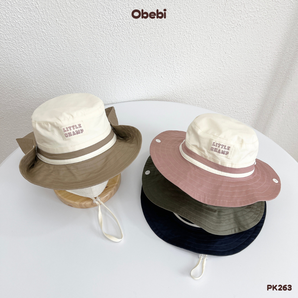 Sale Mũ Bẻ Vành Phối Màu Obebi Sành Điệu Che Mát Cho Bé Trai Bé Gái từ 3m-4 tuổi PK263