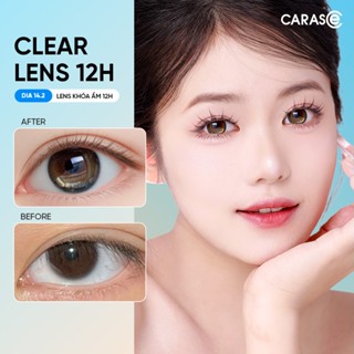   1 chiếc  Kính áp tròng khoá ẩm 12H 3 Tháng Trong Suốt CARASE Lens cận CLEAR  