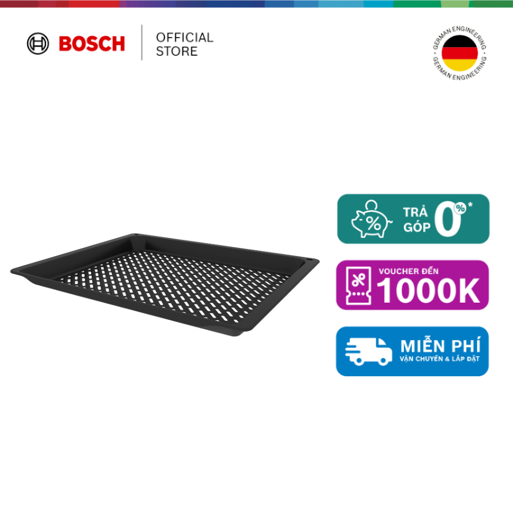 15.07 - 19.07 | Voucher Shopee lên đến 3tr | Khay Air Fry & Grill Bosch HEZ429001 (34 x 455 x 375 mm
