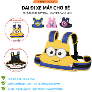 [đai xe máy] Đai đi xe máy cho bé,Đai Địu Trẻ Em Đi Xe Máy An Toàn, Chống Ngã Thiết Kế Đặc Biệt Cho Trẻ Từ 1 Đến 7 Tuổi