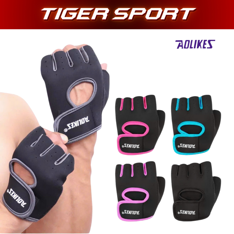 GĂNG TAY HỞ LƯNG AOLIKES 1678 CHÍNH HÃNG, CHỐNG TRƯỢT CHUYÊN GYM, TẬP LUYỆN THỂ THAO