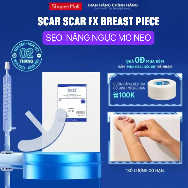 Miếng Dán Xóa Sẹo Nâng Ngực Rejuvaskin Scar FX Breast Anchor Silicone Mỏ Neo