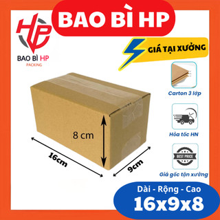 [COMBO] 100 Hộp carton 16x9x8, Hộp đóng hàng