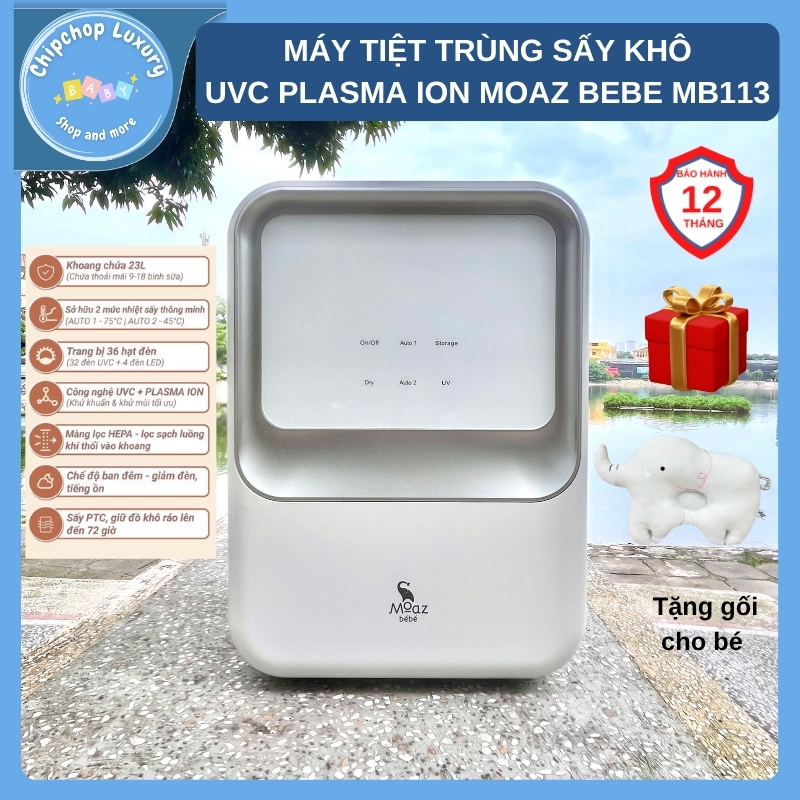Máy tiệt trùng sấy khô uvc plasma ion moaz bébé mb113 bảo hành chính hãng 12 tháng chipchop luxury