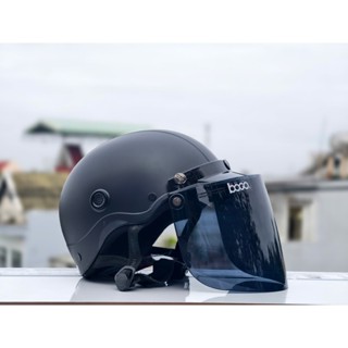  Combo Nón bảo hiểm nửa đầu Camry đen nhám gắn kính bogo 