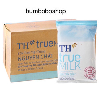  Thùng 48 bịch sữa TH TRUE MILK không đường 220ml - date 7 2026 