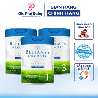  Bellamy Organic A2 số 1,2 3 Hộp 800g cho bé từ 12 tháng sữa bột hỗ trợ tăng cân sức đề kháng 