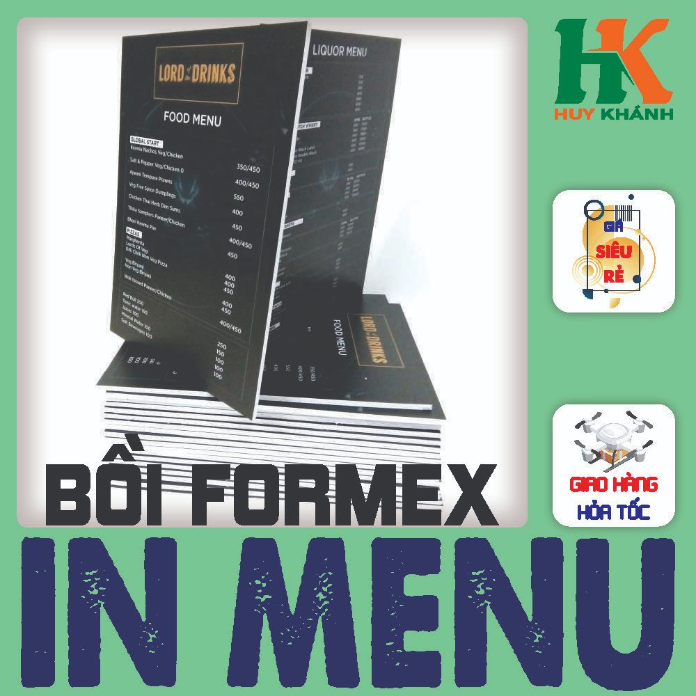 In Menu,biển báo,tranh ảnh... Bồi Formex(gửi file trước khi đặt)