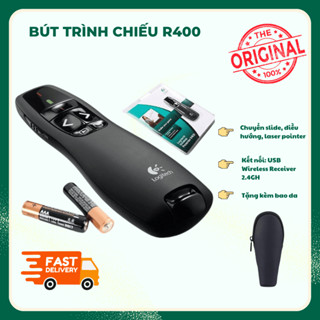  Bút Trình Chiếu Logitech R400 Bút Thuyết Trình Bút Laser Trình Chiếu Slide Powerpoint Word Excel - Loại Tốt 