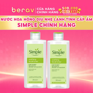 [XL] Combo 2 Nước Hoa Hồng Simple Kind To Skin Soothing Facial Toner Cân Bằng Da Dịu Nhẹ 200ml/ chai