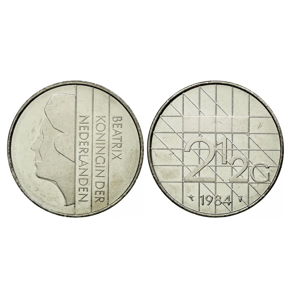 Đồng xu 2½ gulden  1982-1988  Hà Lan