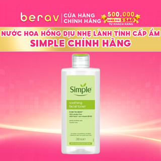 Nước Hoa Hồng Không Cồn, Cân Bằng Da Simple Kind To Skin Soothing Facial Toner 200ml