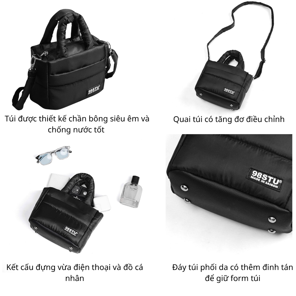 Túi đeo chéo Pillow Mini bag 98stu chần bông êm vai nhẹ kháng nước | BigBuy360 - bigbuy360.vn