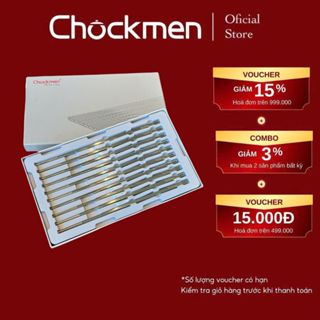 Set Đũa CHOCKMEN Inox Cao Cấp 18/10 Set 10 Đôi Thiết Kế Vân Chống Trơn Trượt Chống Ẩm Mốc An Toàn Sức Khỏe
