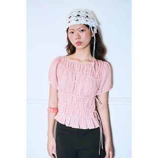 LIBÉ WORKSHOP - Áo tay phồng dáng xoè xếp nhún hoạ tiết caro