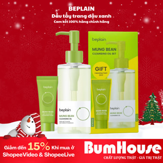 Set Dầu Tẩy Trang beplain Đậu Xanh Mung Bean Cleansing Oil 200ml + Sữa rửa mặt 20ml