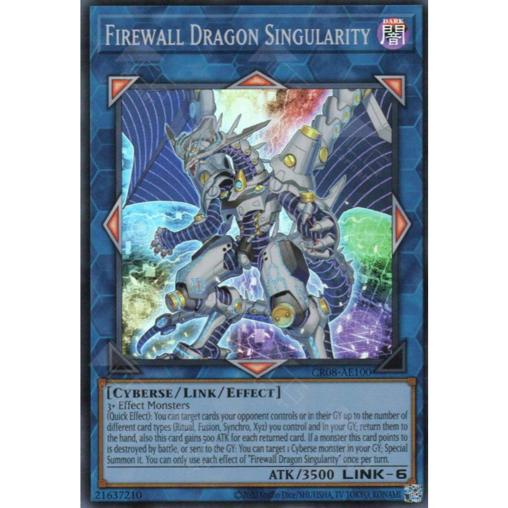[ Bài Yugioh Chính Hãng ] CR08-AE100 Firewall Dragon Singularity (SR)