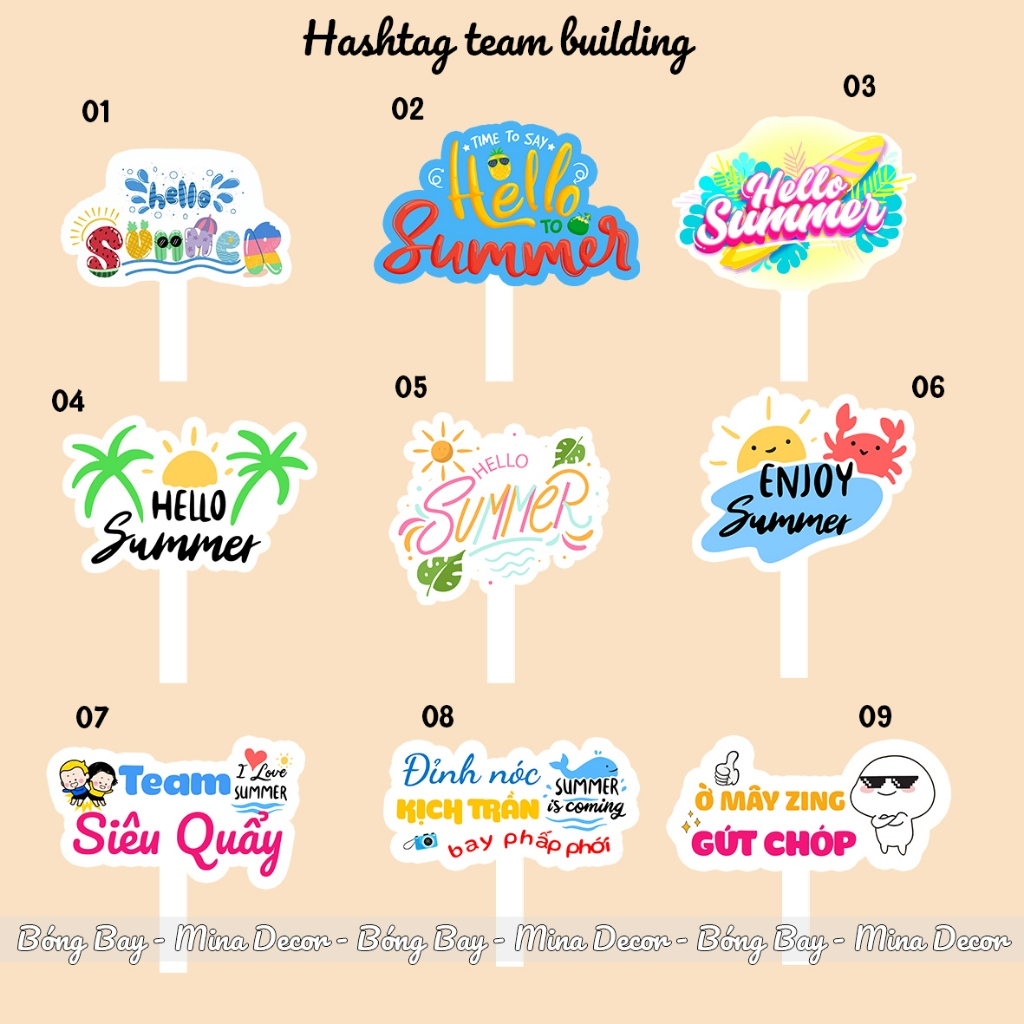 Hashtag Cầm Tay Team Building – Phụ Kiện Chụp Hình Du Lịch Công Ty