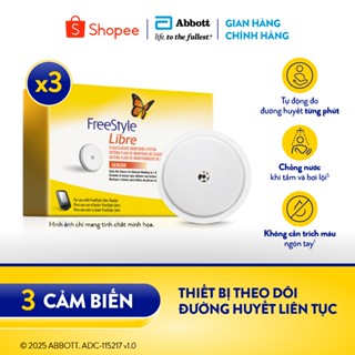  Combo 3 Cảm biến FreeStyle Libre  LƯU Ý: Sản phẩm phải được sử dụng cùng với đầu đọc cầm tay FreeStyle Libre  s 
