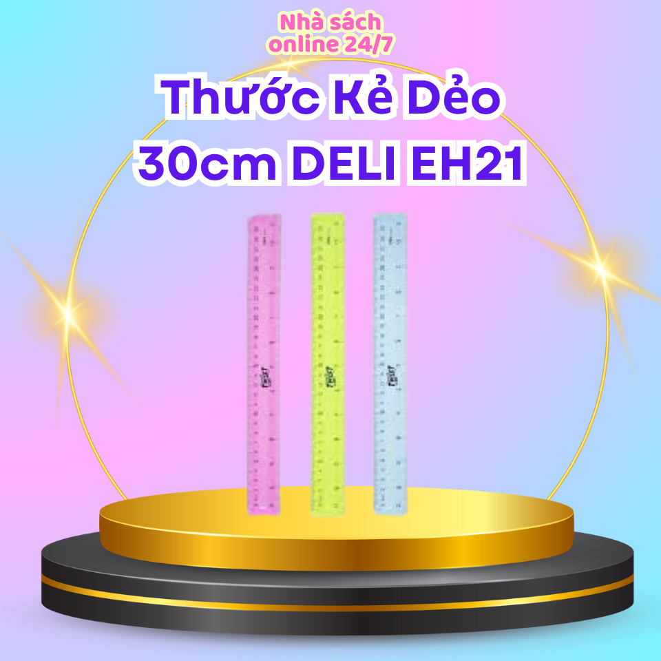 Thước Kẻ Dẻo 30cm DELI EH21, Thước Dẻo Nhiều Màu Sắc Phù Hợp Cho Học Sinh, Sinh Viên