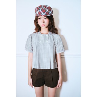 LIBÉ WORKSHOP - Áo kiểu tay phồng hoạ tiết caro