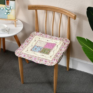 Nệm lót ghế quilt mỏng 100% cotton, kích thước 45x46cm  (có dây buộc cố định)